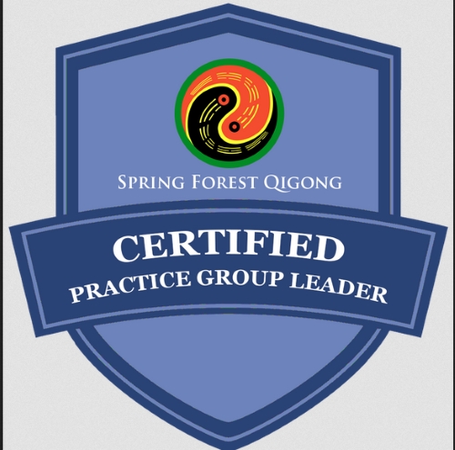 Melissa Wrobel's badge of certification for Qigong from Spring Forest Qigong